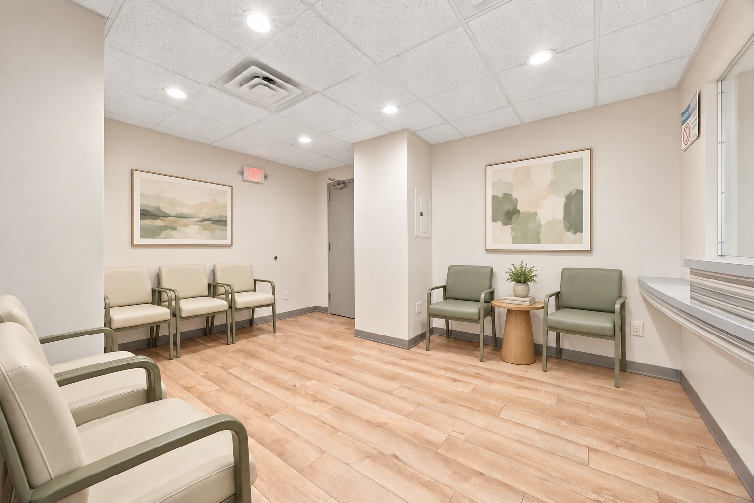 Virtually staged medical reception concept